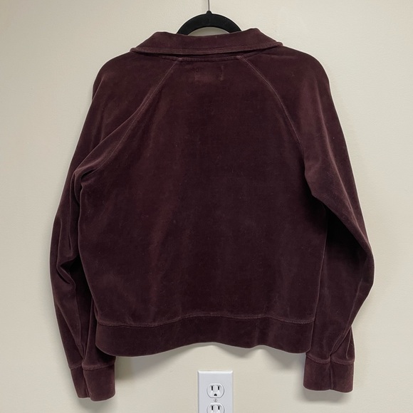 Vintage Y2K Brown Velour Zip-Up - Picture 2 of 3